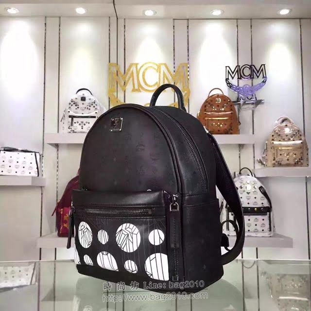 MCM女包 原單 經典款 MCM子母包 前面袋子可拆卸 Cosmo圖案 MCM女雙肩背包  mdmc1019